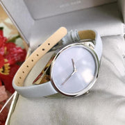  Shop Authentic Calvin Klein Rebel Grey Dial Grey Leather Strap Watch for Women - K8P231Q4 - Luxxuri