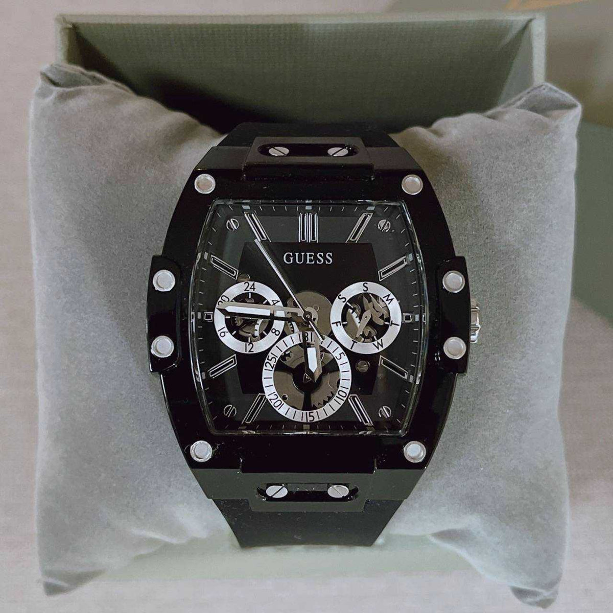  Shop Authentic Guess Phoenix Multifunction Black Dial Black Rubber Strap Watch for Men - GW0203G3 - Luxxuri