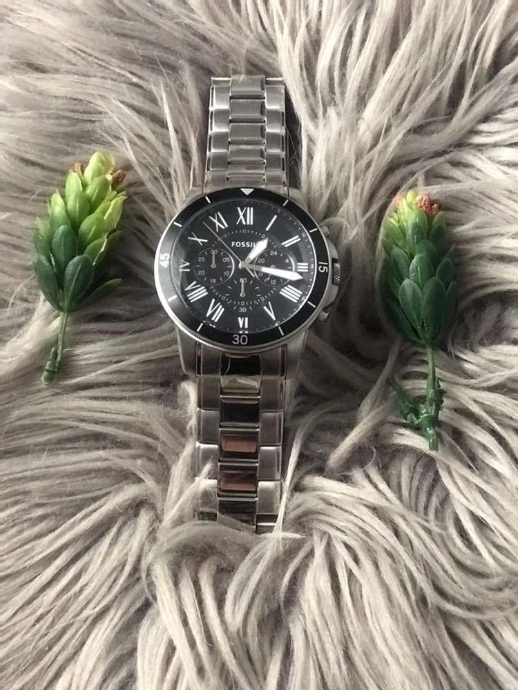  Shop Authentic Fossil Grant Sport Chronograph Black Dial Silver Steel Strap Watch for Men - FS5236 - Luxxuri