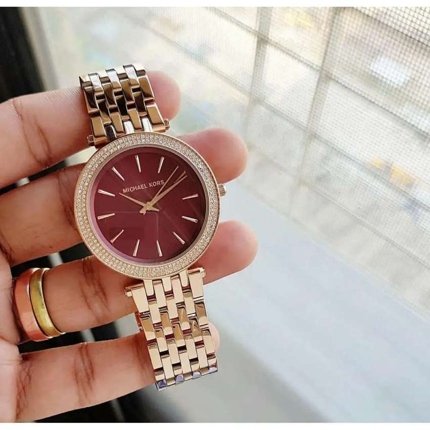  Shop Authentic Michael Kors Darci Red DIal Rose Gold Stainless Steel Strap Watch for Women - MK3378 - Luxxuri