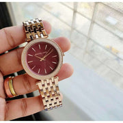  Shop Authentic Michael Kors Darci Red DIal Rose Gold Stainless Steel Strap Watch for Women - MK3378 - Luxxuri