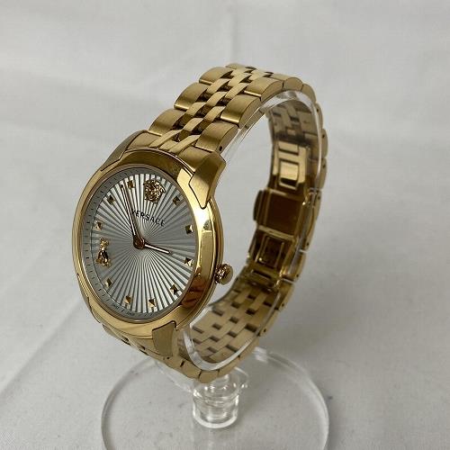  Shop Authentic Versace Audrey Quartz Grey Dial Gold Steel Strap Watch for Women - VELR00719 - Luxxuri