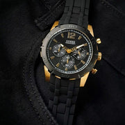  Shop Authentic Guess Caliber Chronograph Black Dial Black Rubber Strap Watch for Men - W0864G3 - Luxxuri
