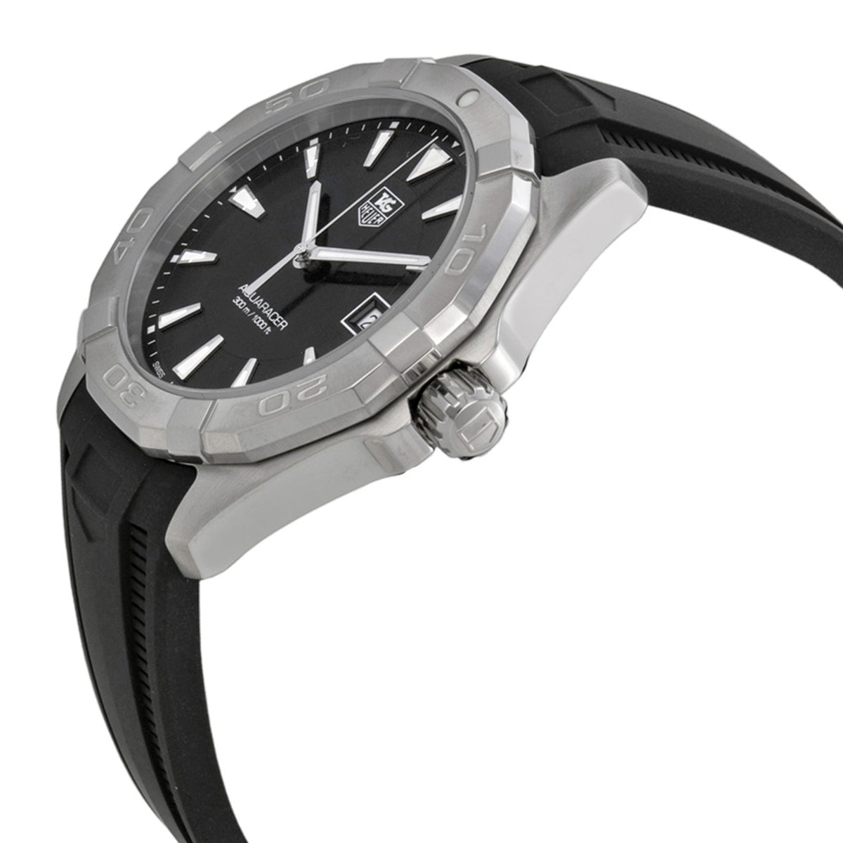  Shop Authentic Tag Heuer Aquaracer Quartz Black Dial Black Rubber Strap Watch for Men - WAY1110.FT8021 - Luxxuri