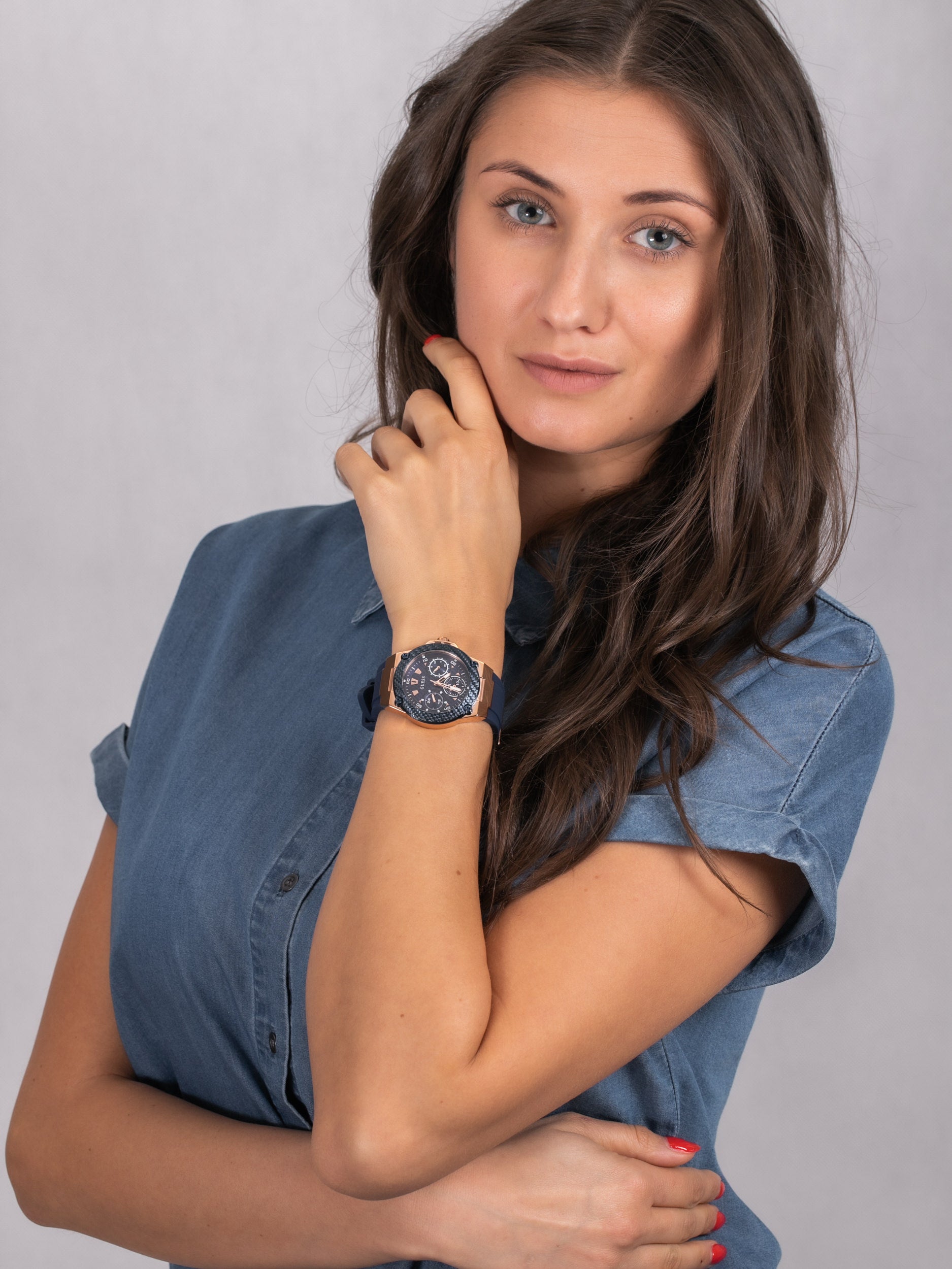  Shop Authentic Guess Zena Blue Dial Blue Silicone Strap Watch For Women - W1094L2 - Luxxuri