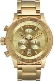 Nixon 42-20 Chrono Gold Dial Gold Steel Strap Watch for Men - A037-502
