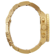 Nixon 42-20 Chrono Gold Dial Gold Steel Strap Watch for Men - A037-502