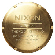 Nixon 42-20 Chrono Gold Dial Gold Steel Strap Watch for Men - A037-502