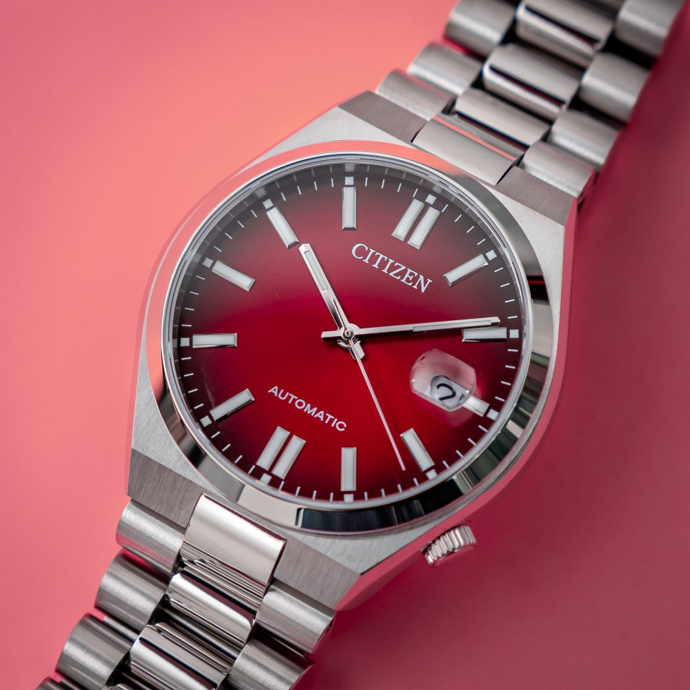  Shop Authentic Citizen Tsuyosa Automatic Red Dial Silver Steel Strap Watch For Men - NJ0150-56W - Luxxuri