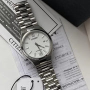  Shop Authentic Citizen Tsuyosa Automatic White Dial Silver Steel Strap Watch For Men - NJ0150-81A - Luxxuri