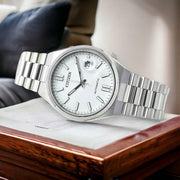  Shop Authentic Citizen Tsuyosa Automatic White Dial Silver Steel Strap Watch For Men - NJ0150-81A - Luxxuri