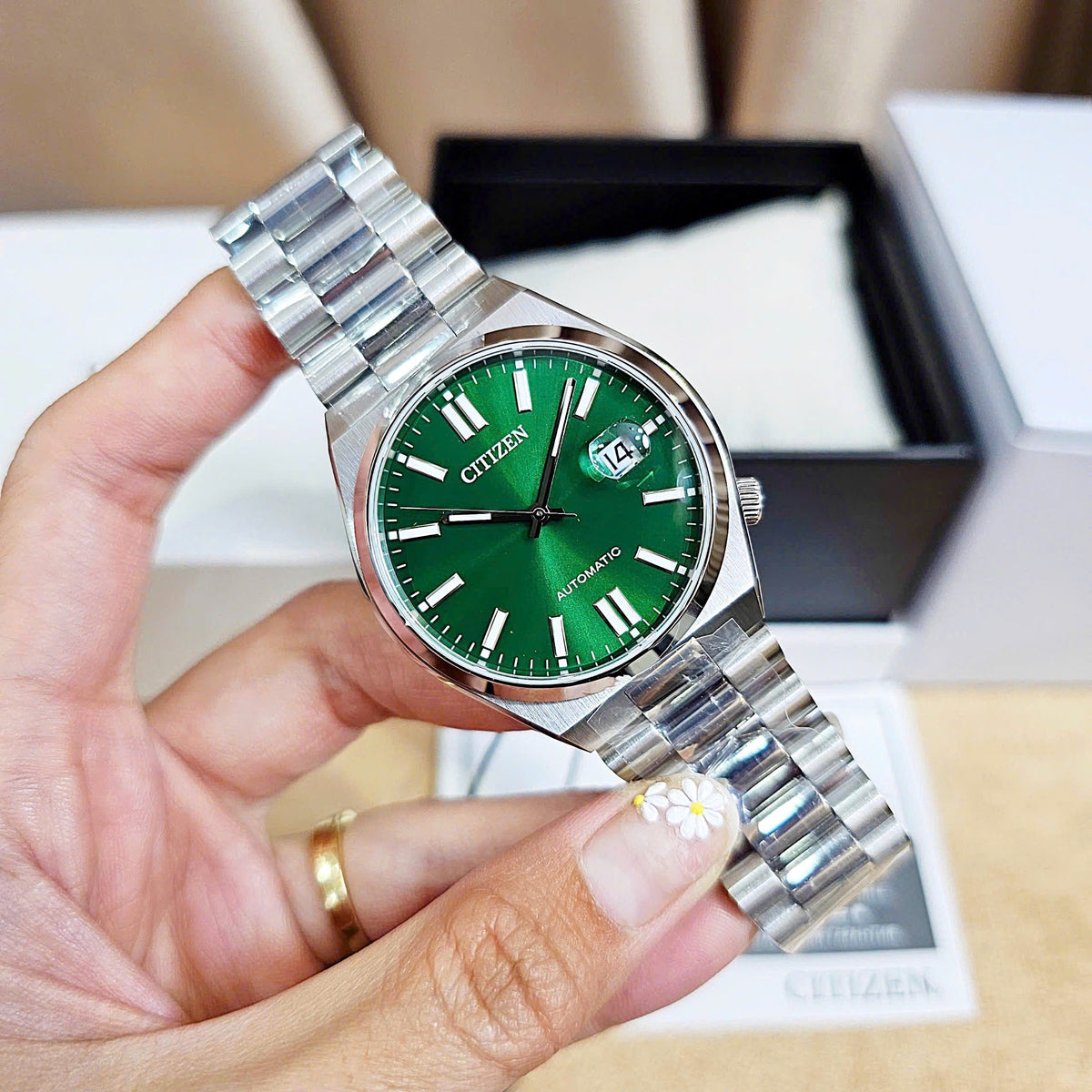  Shop Authentic Citizen Tsuyosa Automatic Green Dial Silver Steel Strap Watch For Men - NJ0150-81X - Luxxuri