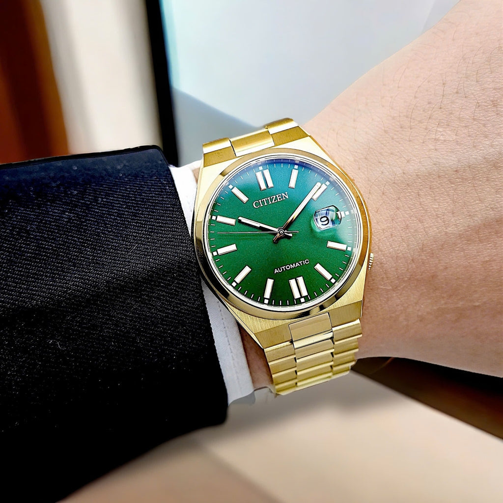  Shop Authentic Citizen Tsuyosa Automatic Green Dial Gold Steel Strap Watch For Men - NJ0152-51X - Luxxuri