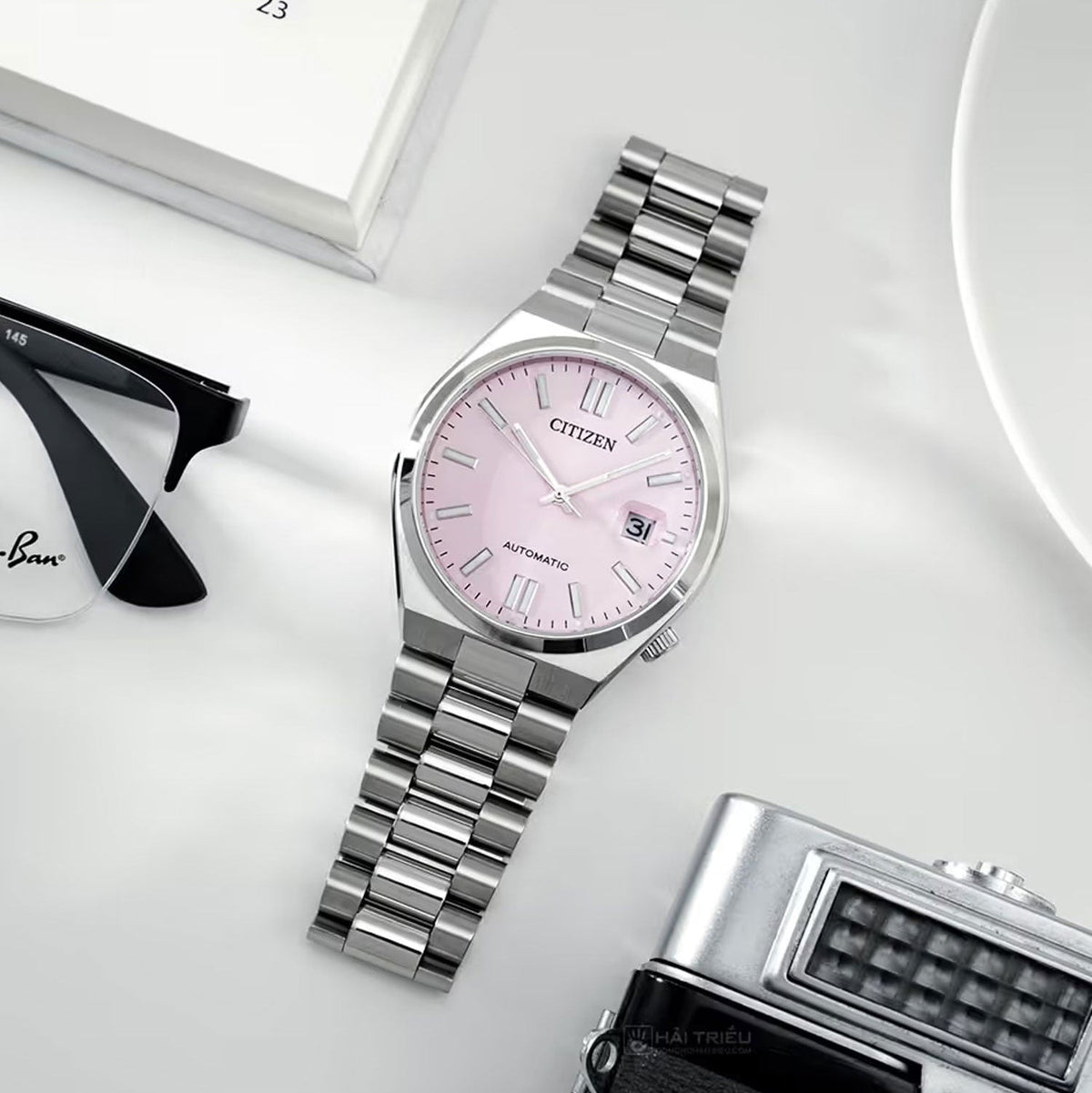  Shop Authentic Citizen x Pantone Automatic Dreamy Pink Dial Silver Steel Strap Watch For Men - NJ0158-89X - Luxxuri