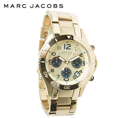  Shop Authentic Marc Jacobs Rock Metal Chronograph Gold Dial Gold Steel Strap Watch for Men - MBM3158 - Luxxuri