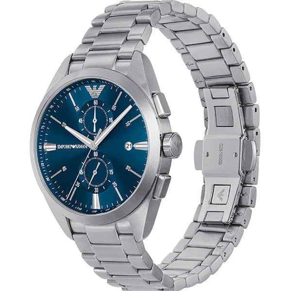  Shop Authentic Emporio Armani Claudio Chronograph Blue Dial Silver Steel Strap Watch For Men - AR11541 - Luxxuri