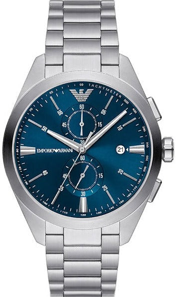  Shop Authentic Emporio Armani Claudio Chronograph Blue Dial Silver Steel Strap Watch For Men - AR11541 - Luxxuri