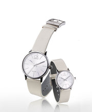  Shop Authentic Calvin Klein Post Minimal Silver Dial White Leather Strap Watch for Men - K7621126 - Luxxuri