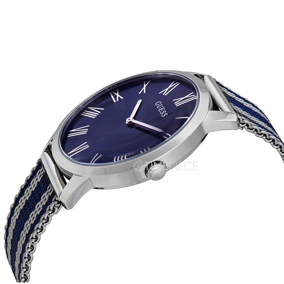  Shop Authentic Guess Richmond Blue Dial Two Tone Mesh Bracelet Watch for Men - W1179G1 - Luxxuri
