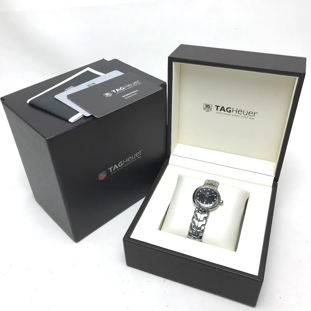 Shop Authentic Tag Heuer Link Quartz Diamonds Black Dial Silver Steel Strap Watch for Women - WAT1410.BA0954 - Luxxuri