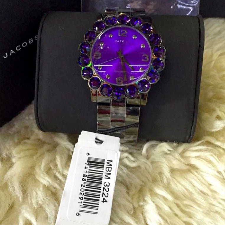 Shop Authentic Marc Jacobs Amy Purple Dial Black Steel Strap Watch for Women - MBM3224 - Luxxuri