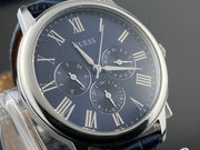  Shop Authentic Guess Wafer Chronograph Quartz Blue Dial Blue Leather Strap Watch For Men - W0496G3 - Luxxuri