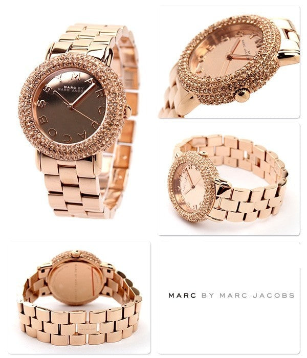  Shop Authentic Marc Jacobs Marci Crystals Rose Gold Dial Rose Gold Steel Strap Watch for Women - MBM3192 - Luxxuri