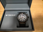  Shop Authentic Tag Heuer Carrera Chronograph Steel & Ceramic Black Dial Black Rubber Strap Watch for Men - CBG2090.FT6145 - Luxxuri