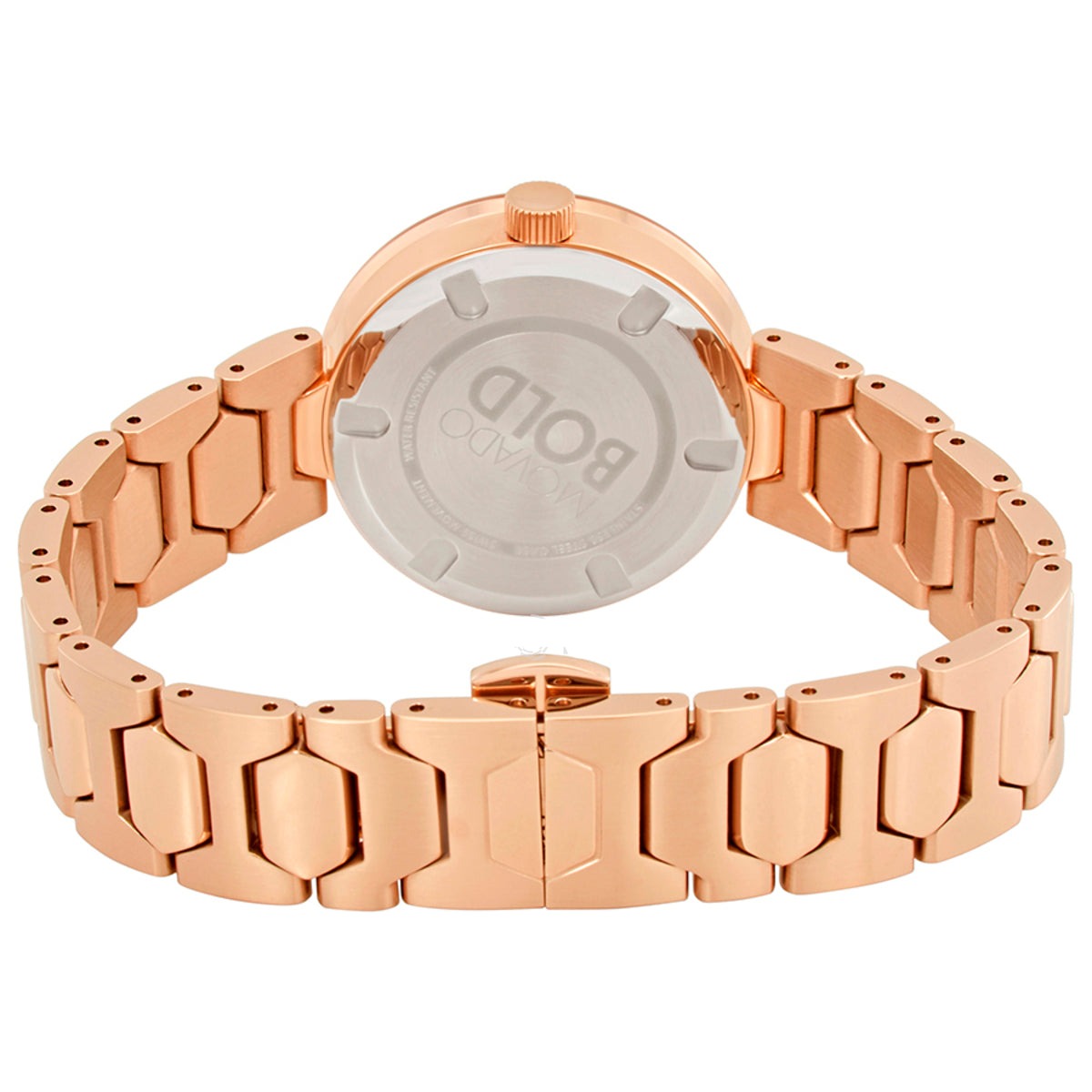  Shop Authentic Movado Bold Crystal Pave Rose Gold Dial Rose Gold Steel Strap Watch For Women - 3600493 - Luxxuri