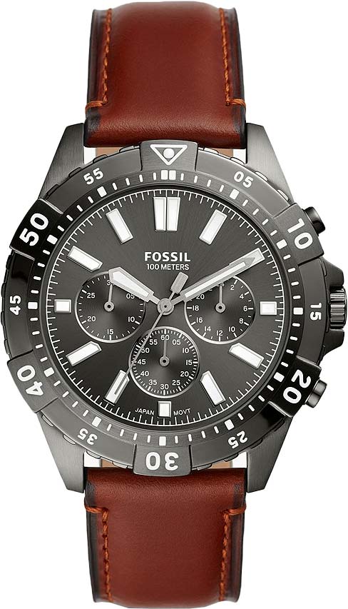  Shop Authentic Fossil Garrett Chronograph Grey Dial Brown Leather Strap Watch for Men - FS5770 - Luxxuri