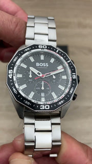  Shop Authentic Hugo Boss Energy Chronograph Black Dial Silver Steel Strap Watch For Men - 1513971 - Luxxuri