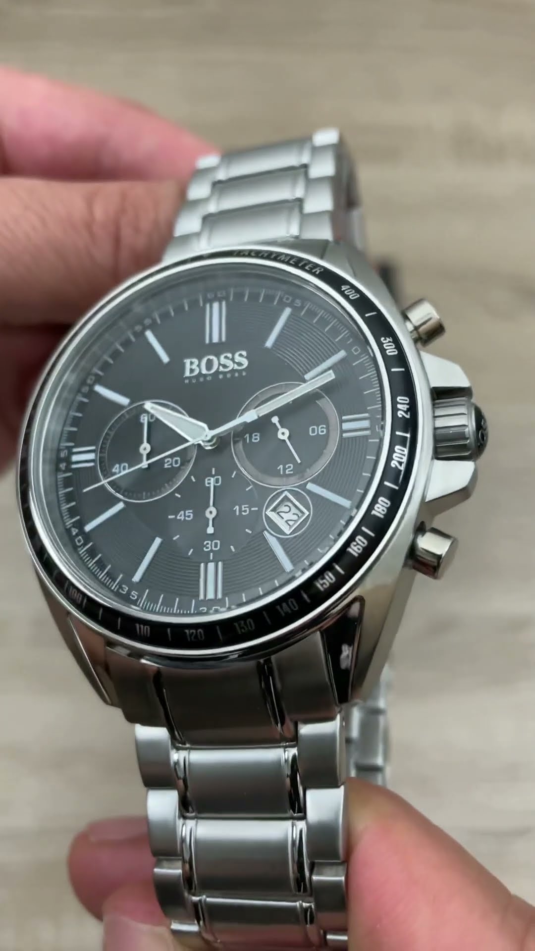  Shop Authentic Hugo Boss Driver Chronograph Black Dial Silver Steel Strap Watch For Men - 1513080 - Luxxuri