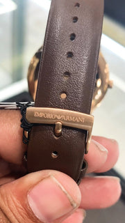  Shop Authentic Emporio Armani Minimalist Quartz White Dial Brown Leather Strap Watch For Men - AR11572 - Luxxuri