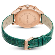  Shop Authentic Swarovski Octea Chrono Green Dial Green Leather Strap Watch for Women - 5672931 - Luxxuri