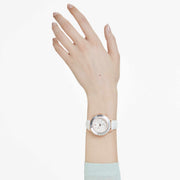  Shop Authentic Swarovski Octea Chrono Crystals White Dial White Leather Strap Watch for Women - 5671150 - Luxxuri