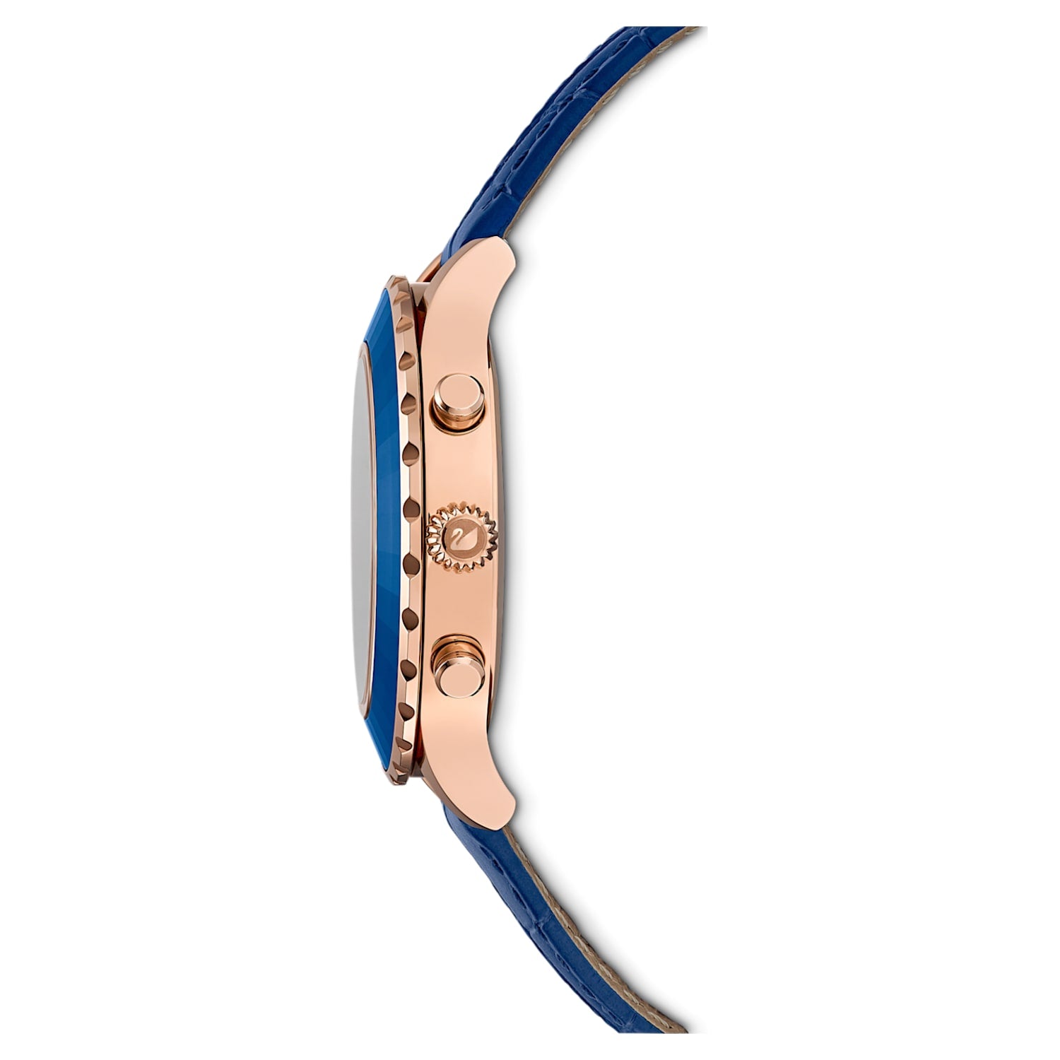 Shop Authentic Swarovski Octea Lux Chrono Blue Dial Blue Leather Strap Watch for Women - 5563480 - Luxxuri