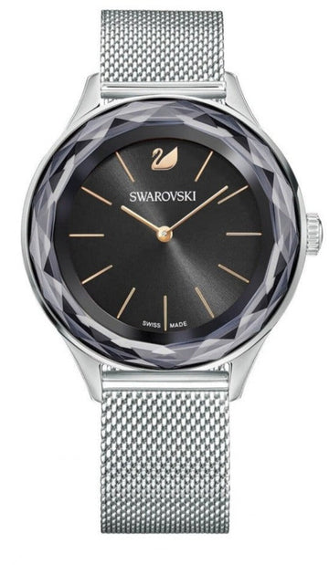  Shop Authentic Swarovski Octea Nova Black Dial Silver Mesh Bracelet Watch for Women - 5430420 - Luxxuri