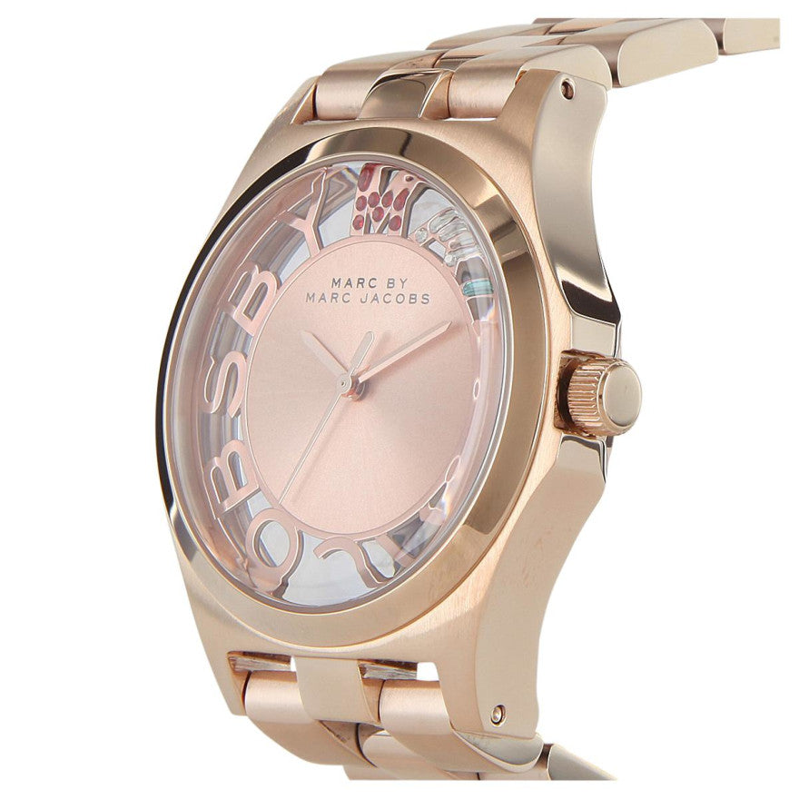  Shop Authentic Marc Jacobs Henry Skeleton Rose Gold Dial Rose Gold Steel Strap Watch for Women - MBM3264 - Luxxuri