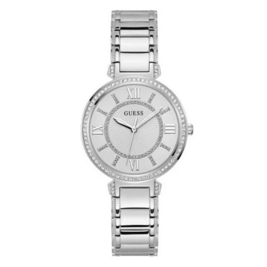  Shop Authentic Guess Montage Quartz Silver Dial Silver Steel Strap Watch For Women - GW0588L2 - Luxxuri