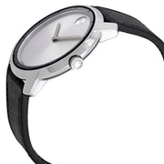  Shop Authentic Movado Bold Silver Dial Black Leather Strap Watch For Men - 3600468 - Luxxuri