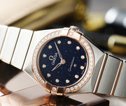  Shop Authentic Omega Constellation Quartz Diamonds Blue Dial Two Tone Steel Strap Watch for Women - 131.25.25.60.53.002 - Luxxuri
