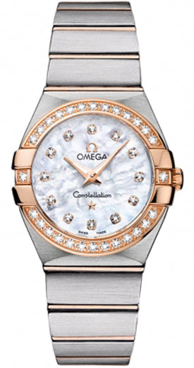  Shop Authentic Omega Constellation Diamonds Mother of Pearl Dial Two Tone Steel Strap Watch for Women - 123.25.27.60.55.006 - Luxxuri