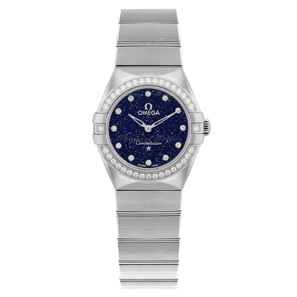  Shop Authentic Omega Constellation Manhattan Quartz Diamonds Blue Dial Silver Steel Strap Watch for Women - 131.15.25.60.53.001 - Luxxuri