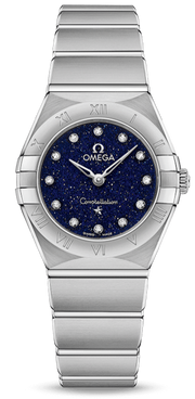  Shop Authentic Omega Constellation Manhattan Quartz Diamonds Blue Dial Silver Steel Strap Watch for Women - 131.10.25.60.53.001 - Luxxuri