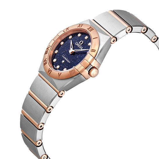  Shop Authentic Omega Constellation Quartz Diamonds Blue Dial Two Tone Steel Strap Watch for Women - 131.20.25.60.53.002 - Luxxuri