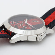  Shop Authentic Gucci Le Marche Des Merveilles Blue Red Dial Blue Red Nylon Strap Unisex Watch - YA126493 - Luxxuri