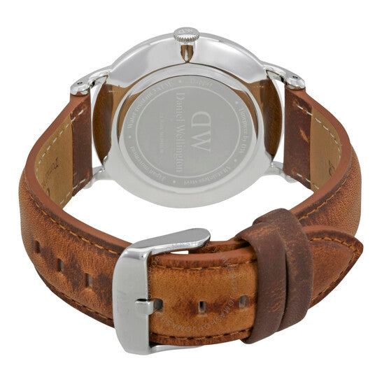  Shop Authentic Daniel Wellington Dapper Durham White Dial Brown Leather Strap Watch For Men - DW00100116 - Luxxuri
