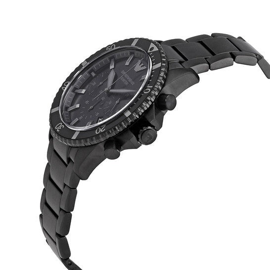  Shop Authentic Emporio Armani Diver Chronograph Black Dial Black Steel Strap Watch For Men - AR11363 - Luxxuri