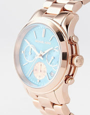  Shop Authentic Michael Kors Runway Chronograph Turquoise Dial Rose Gold Steel Strap Watch For Women - MK6164 - Luxxuri