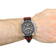  Shop Authentic Guess Octane Chronograph Black Dial Two Tone Silicone Strap Watch For Men - W1047G1 - Luxxuri